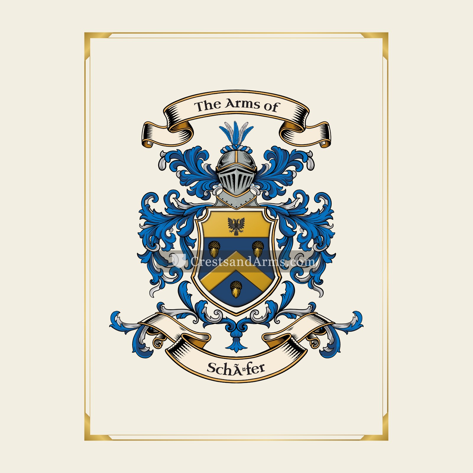 With gold border
