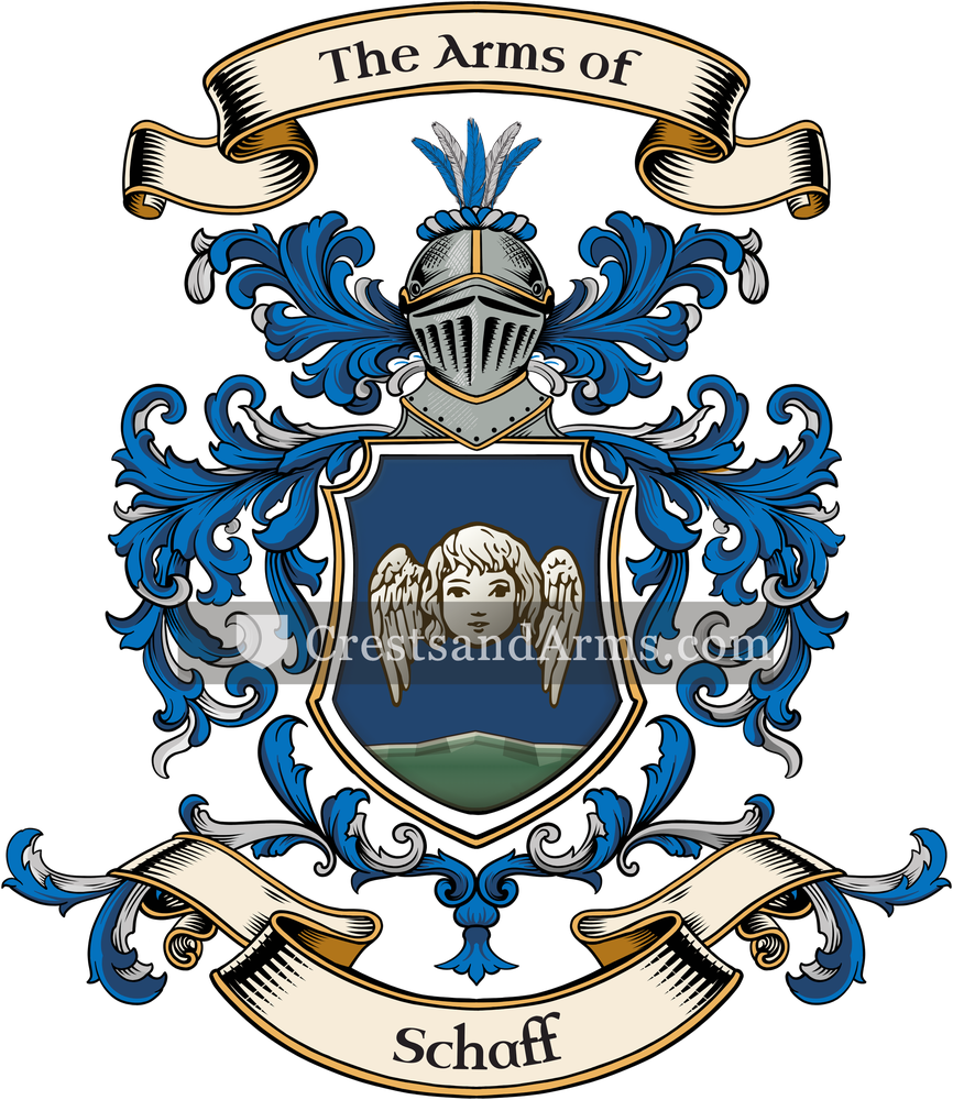 The Schaff coat of arms, drawn from the recorded blazon