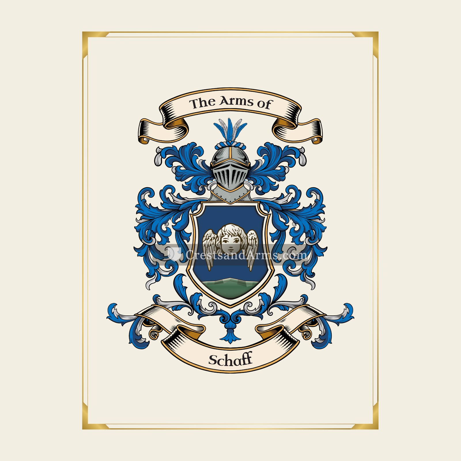 With gold border