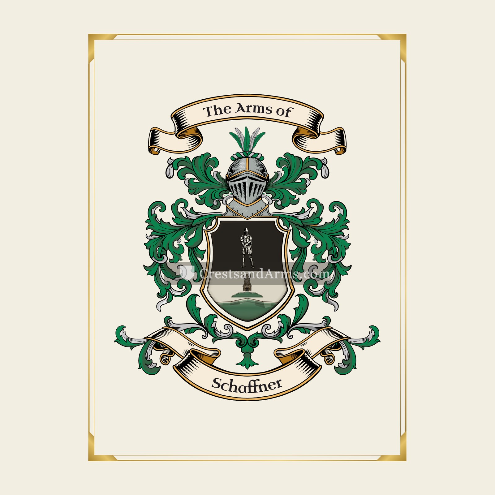 With gold border