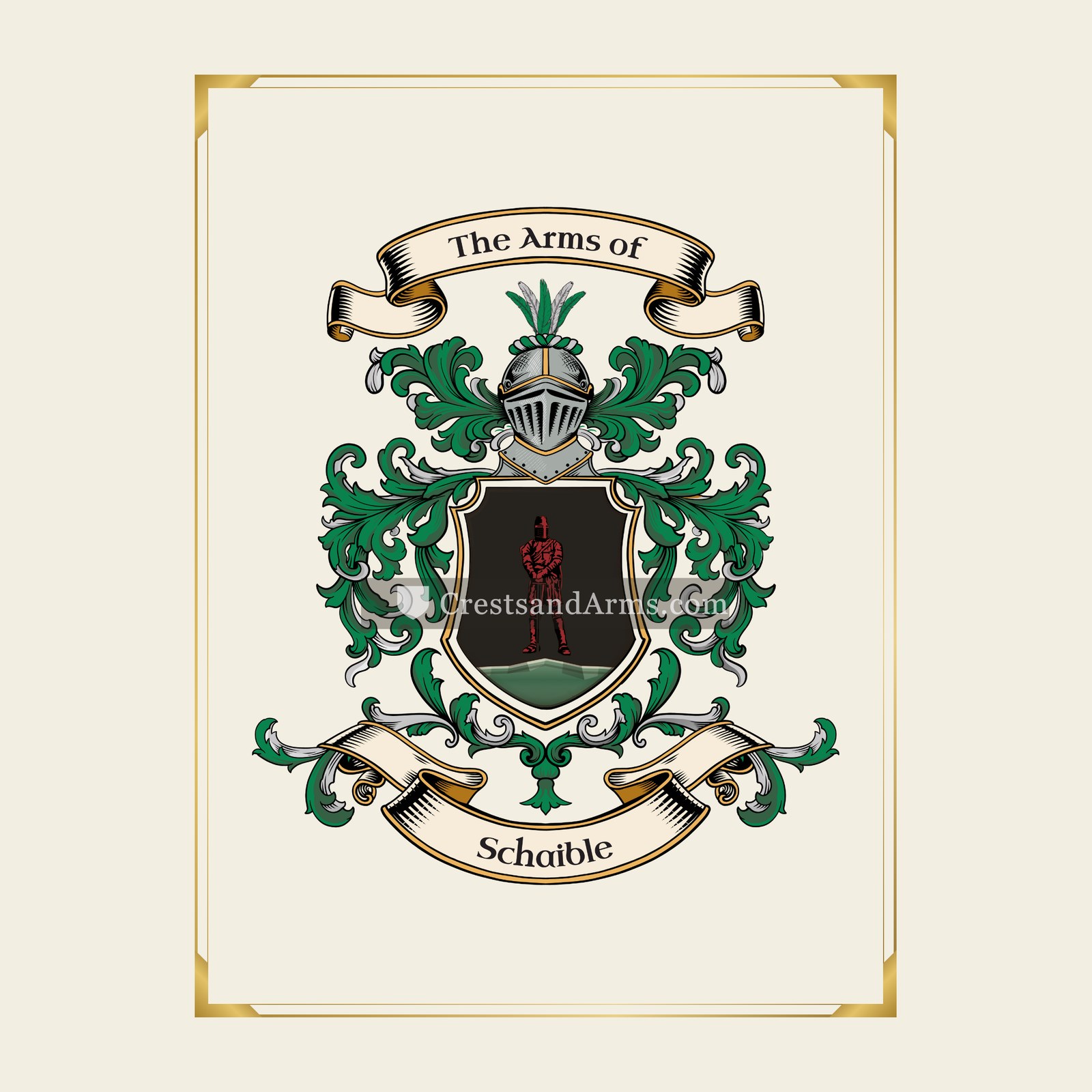 With gold border