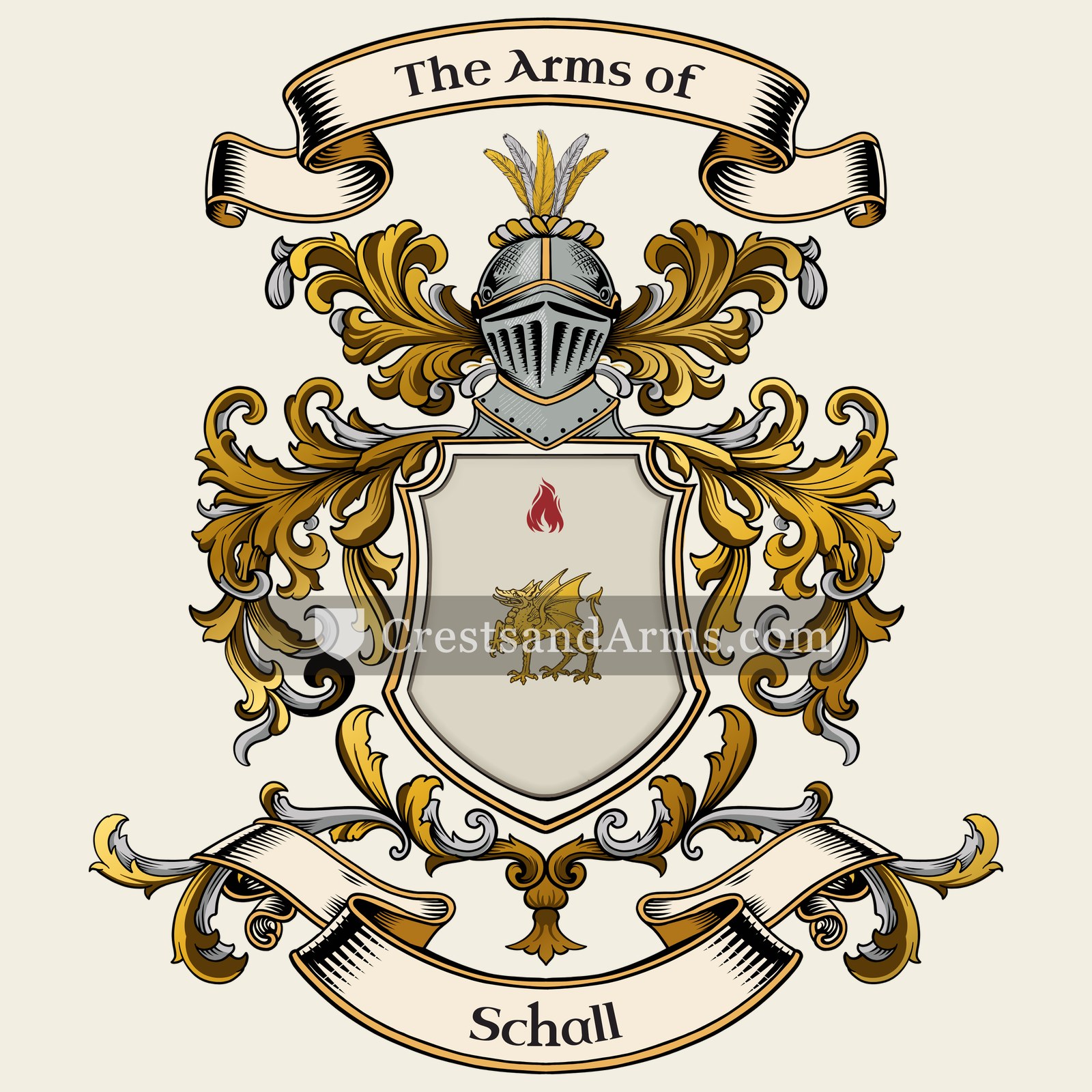 The Schall coat of arms, drawn from the recorded blazon