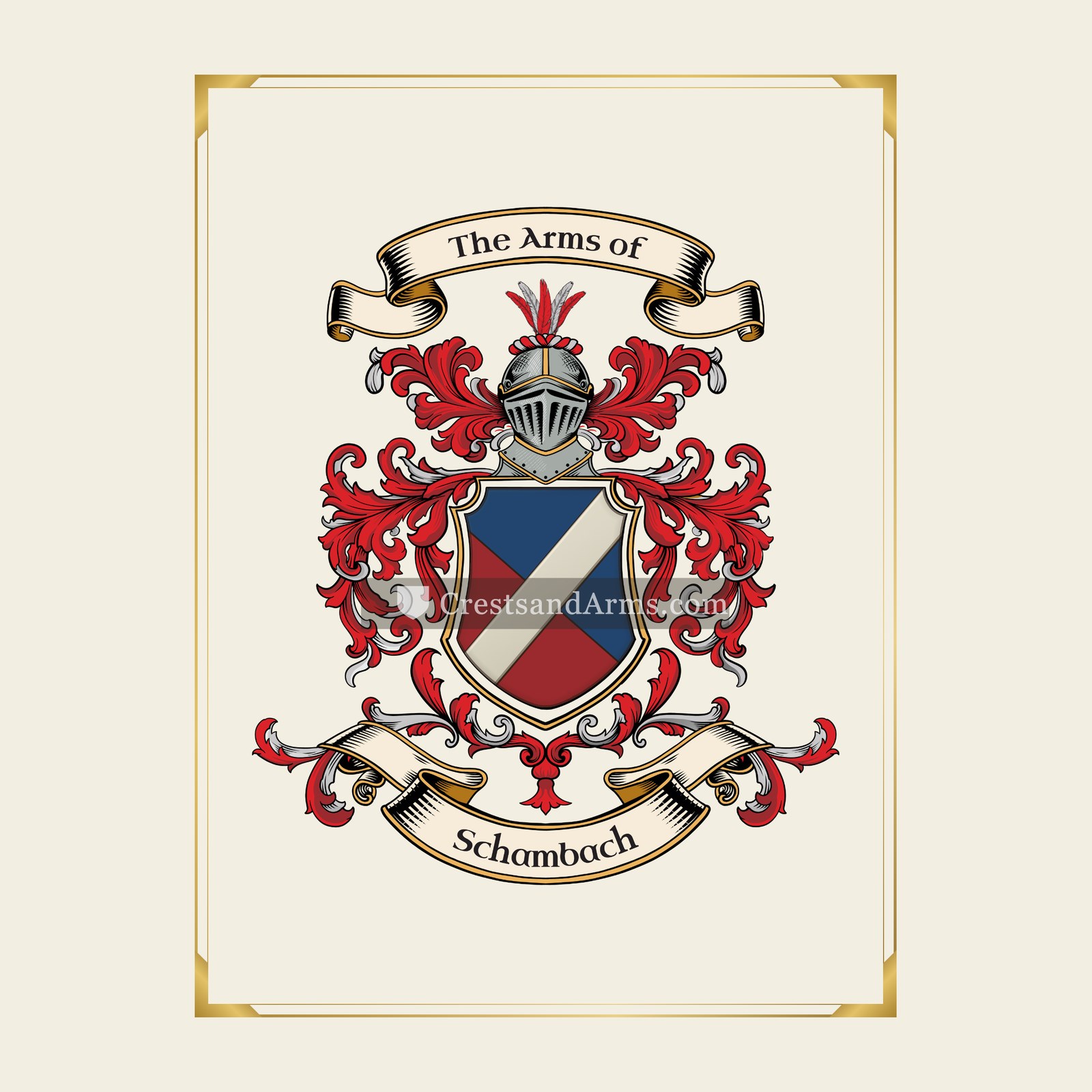 With gold border