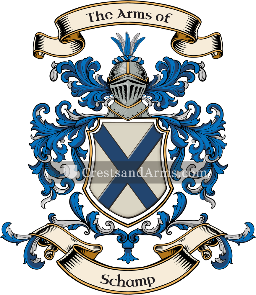 The Schamp coat of arms, drawn from the recorded blazon