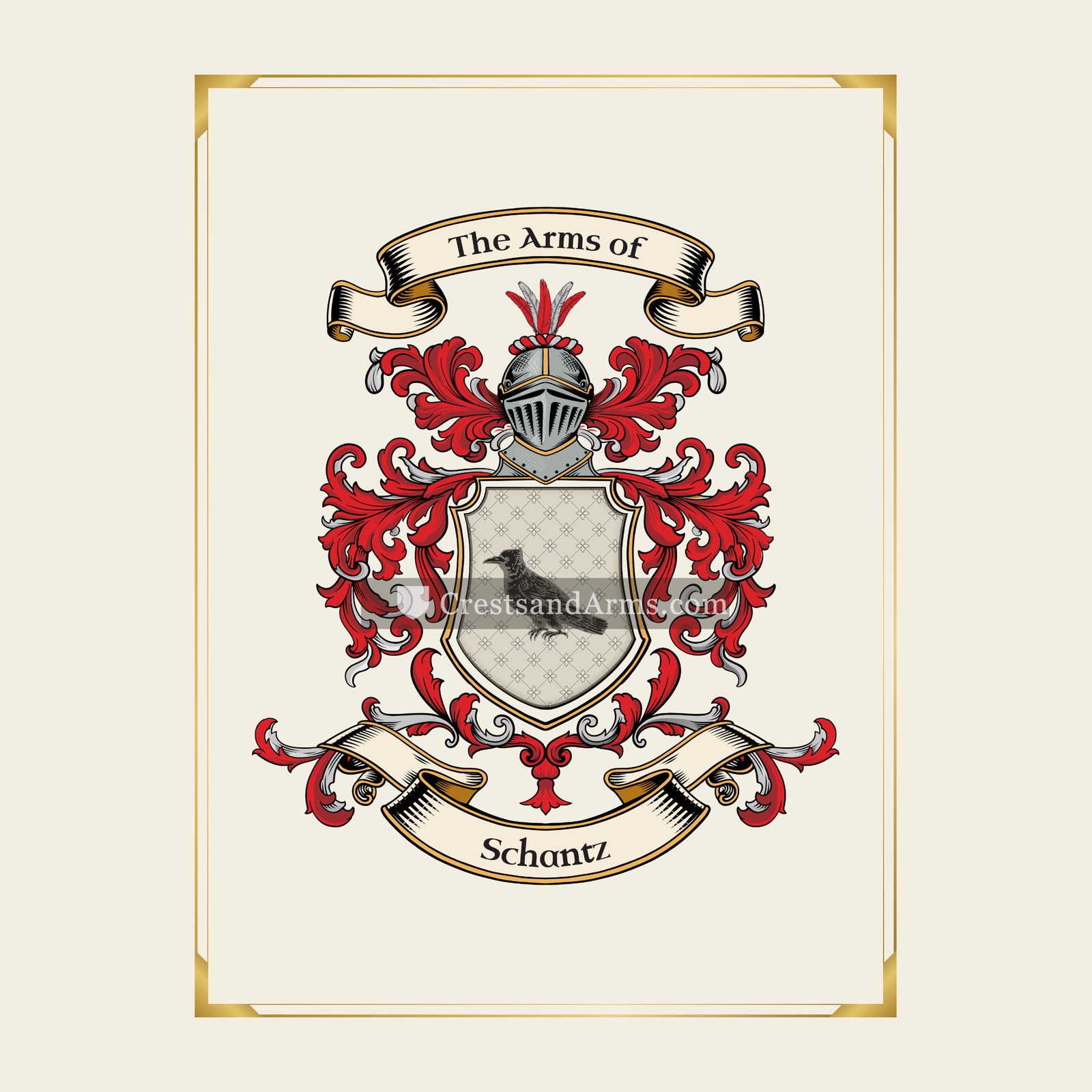 With gold border