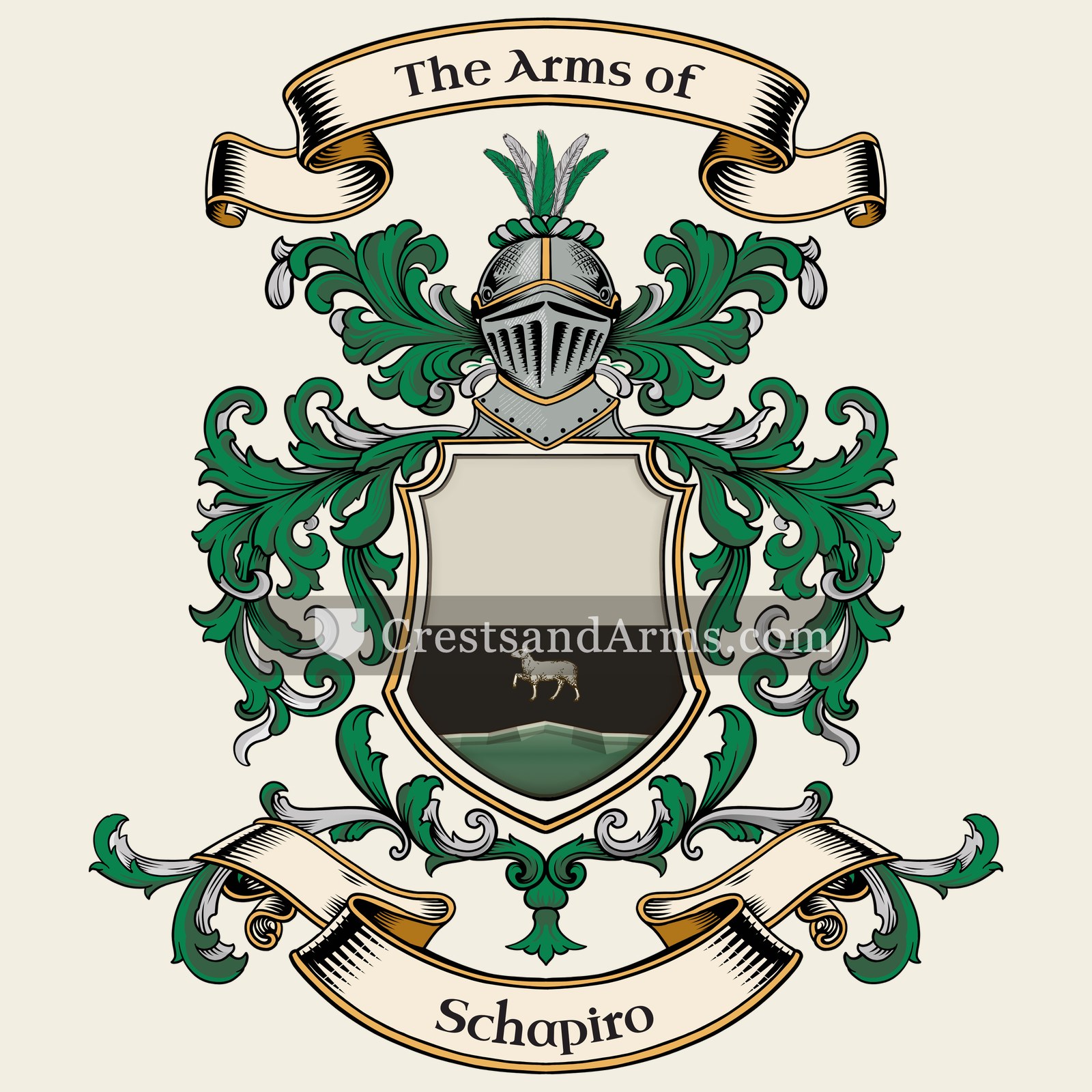 The Schapiro coat of arms, drawn from the recorded blazon