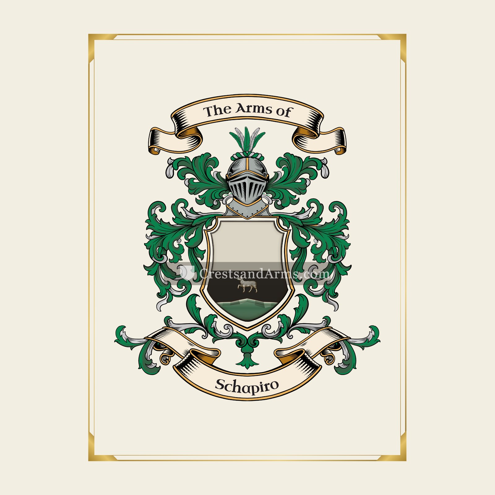 With gold border
