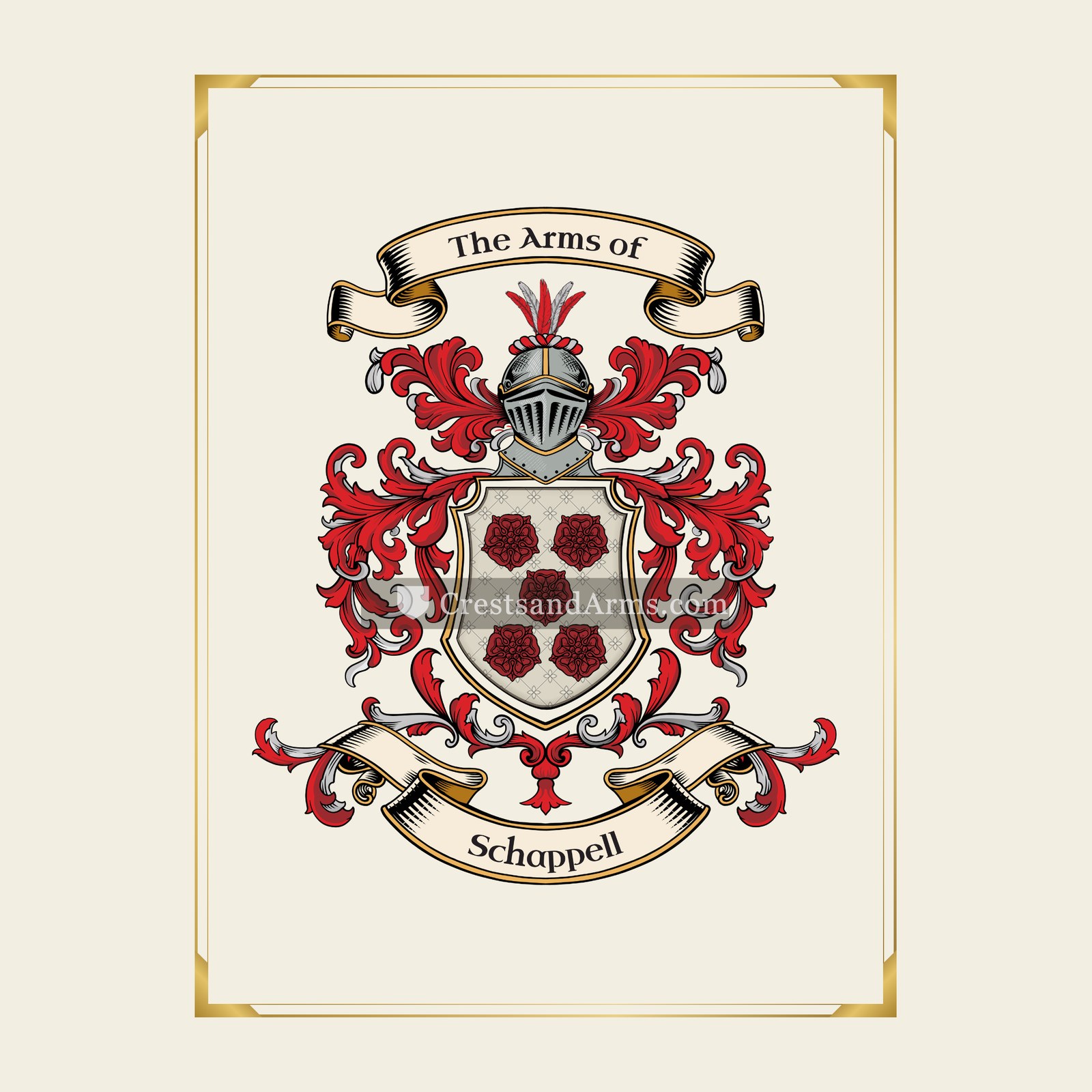 With gold border