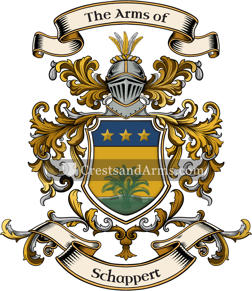 The Schappert coat of arms, drawn from the recorded blazon