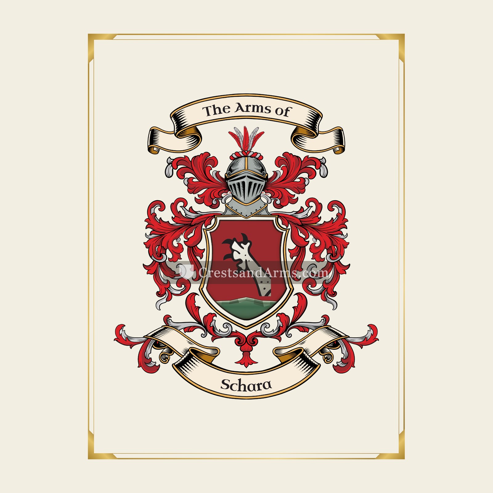 With gold border