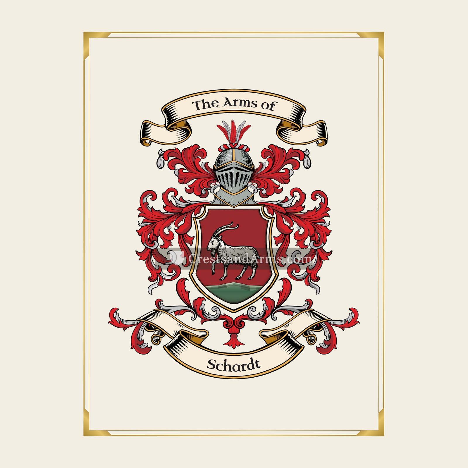 With gold border