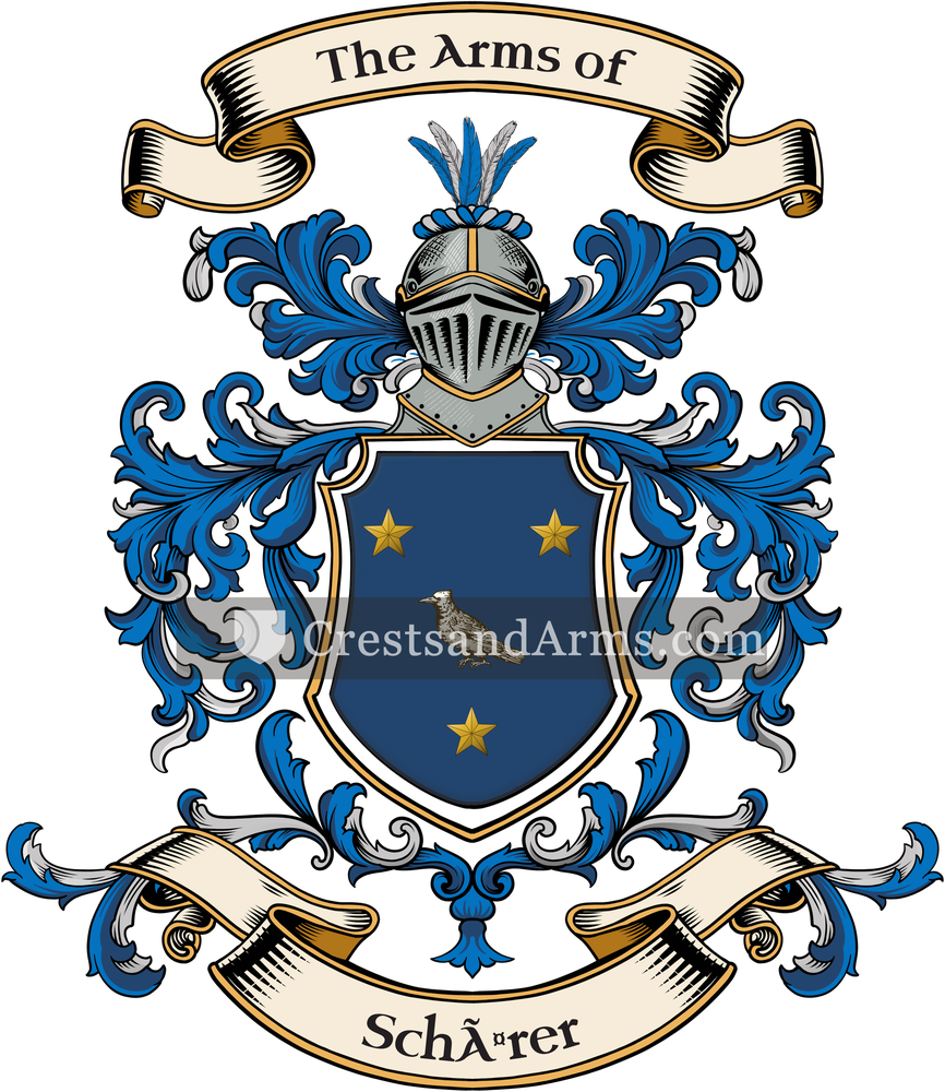 The Schärer coat of arms, drawn from the recorded blazon