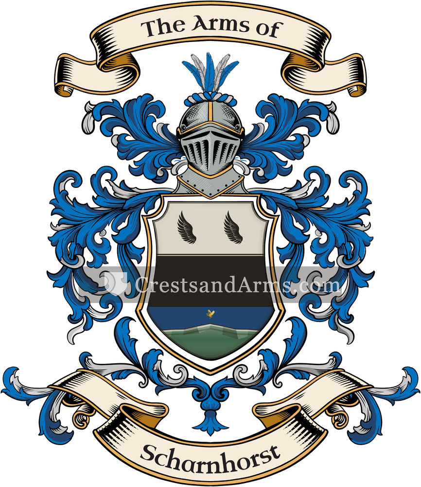 The Scharnhorst coat of arms, drawn from the recorded blazon