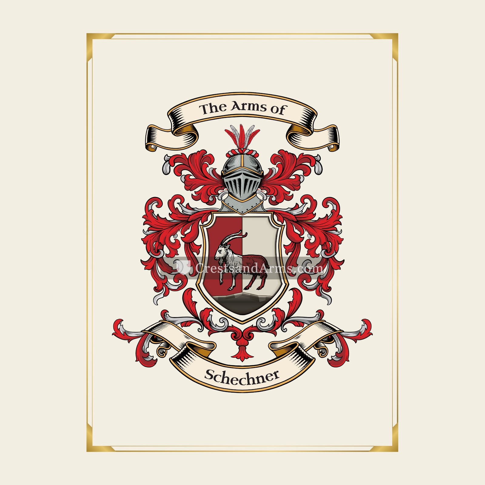 With gold border