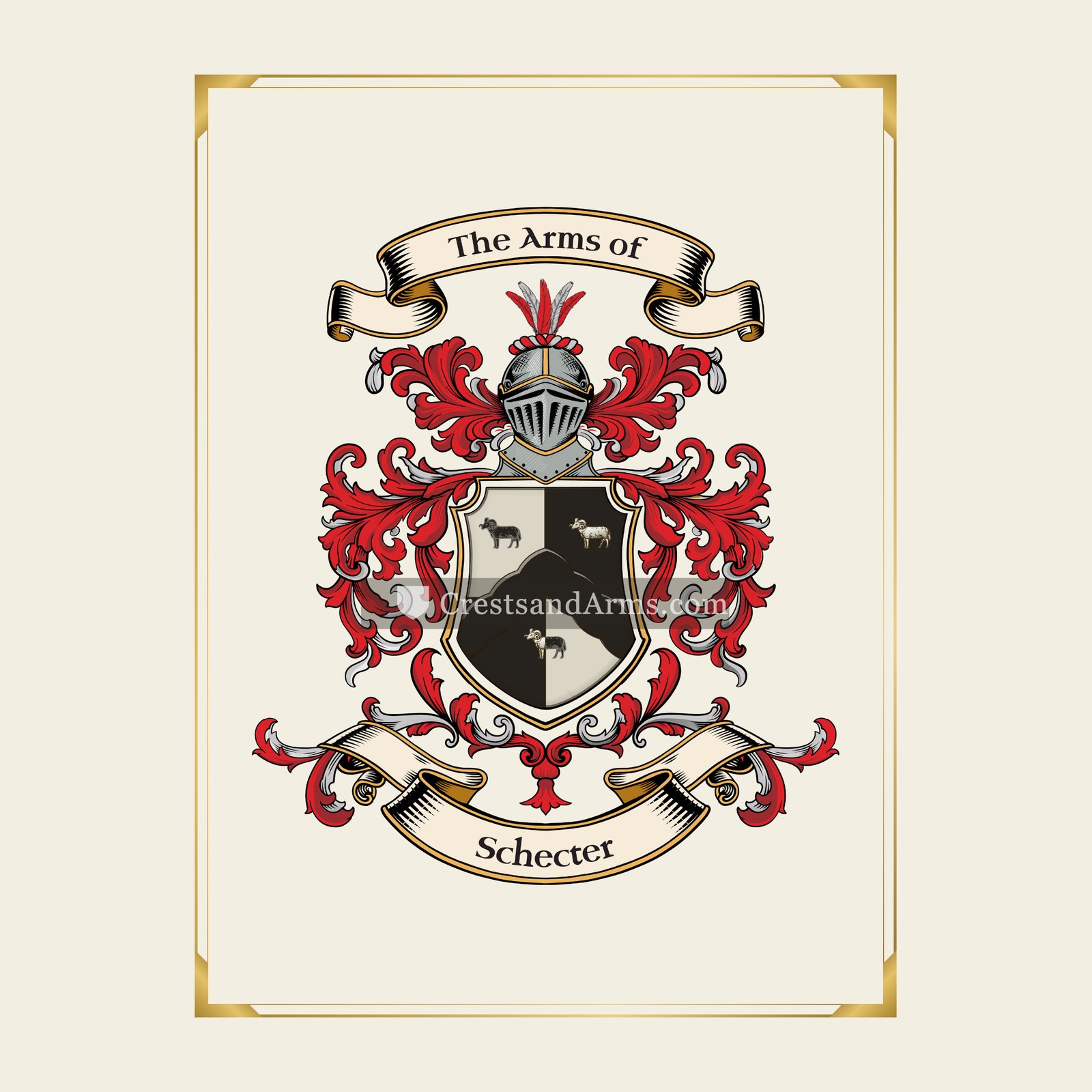 With gold border