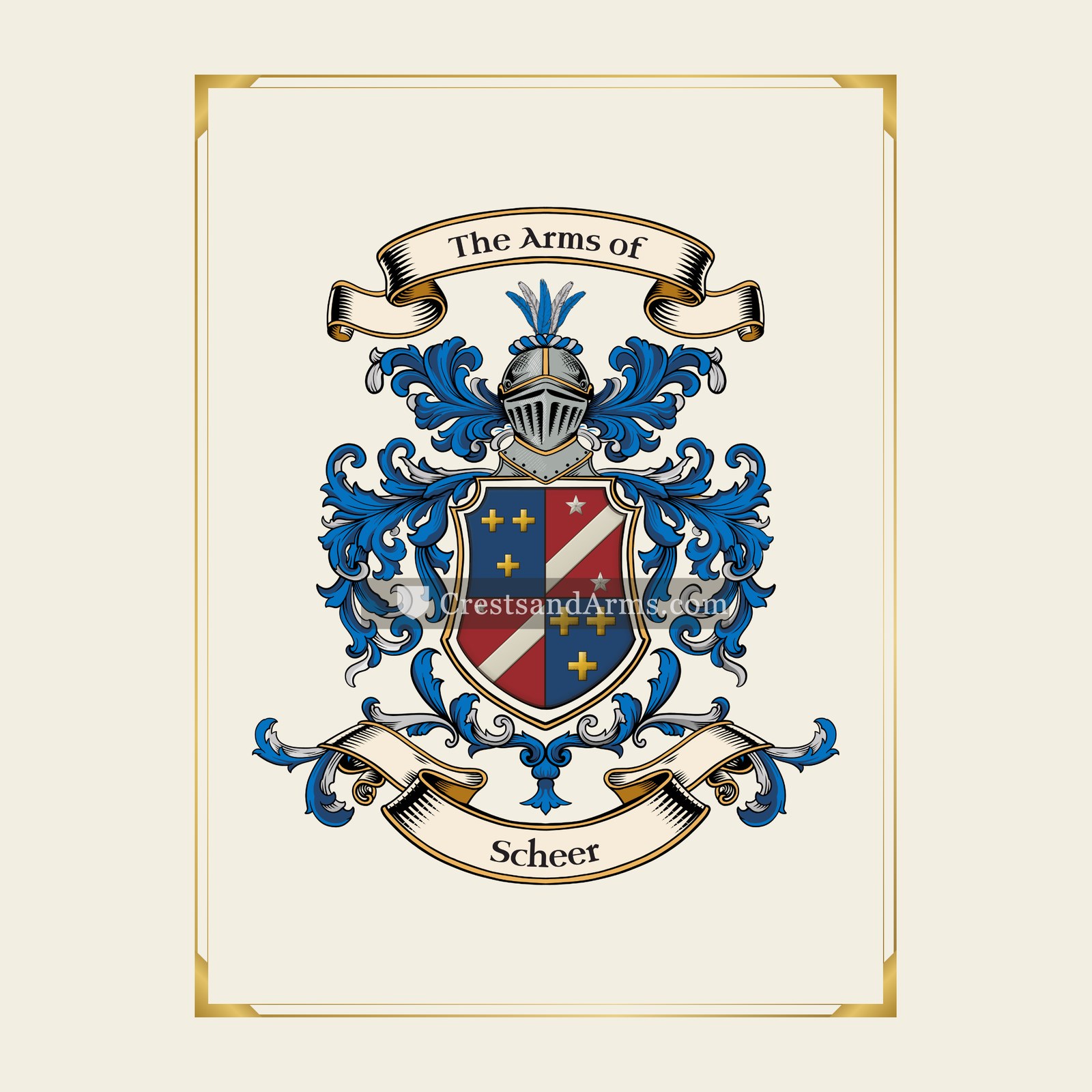 With gold border