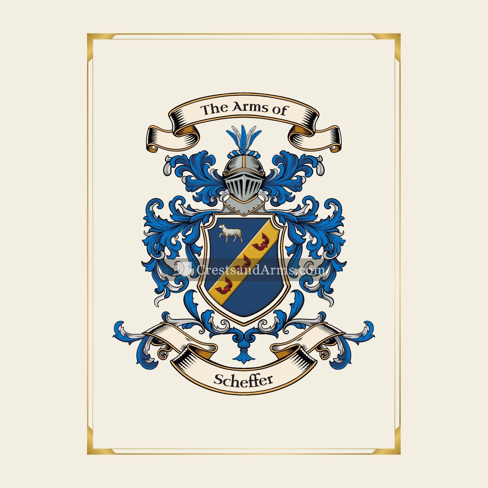 With gold border