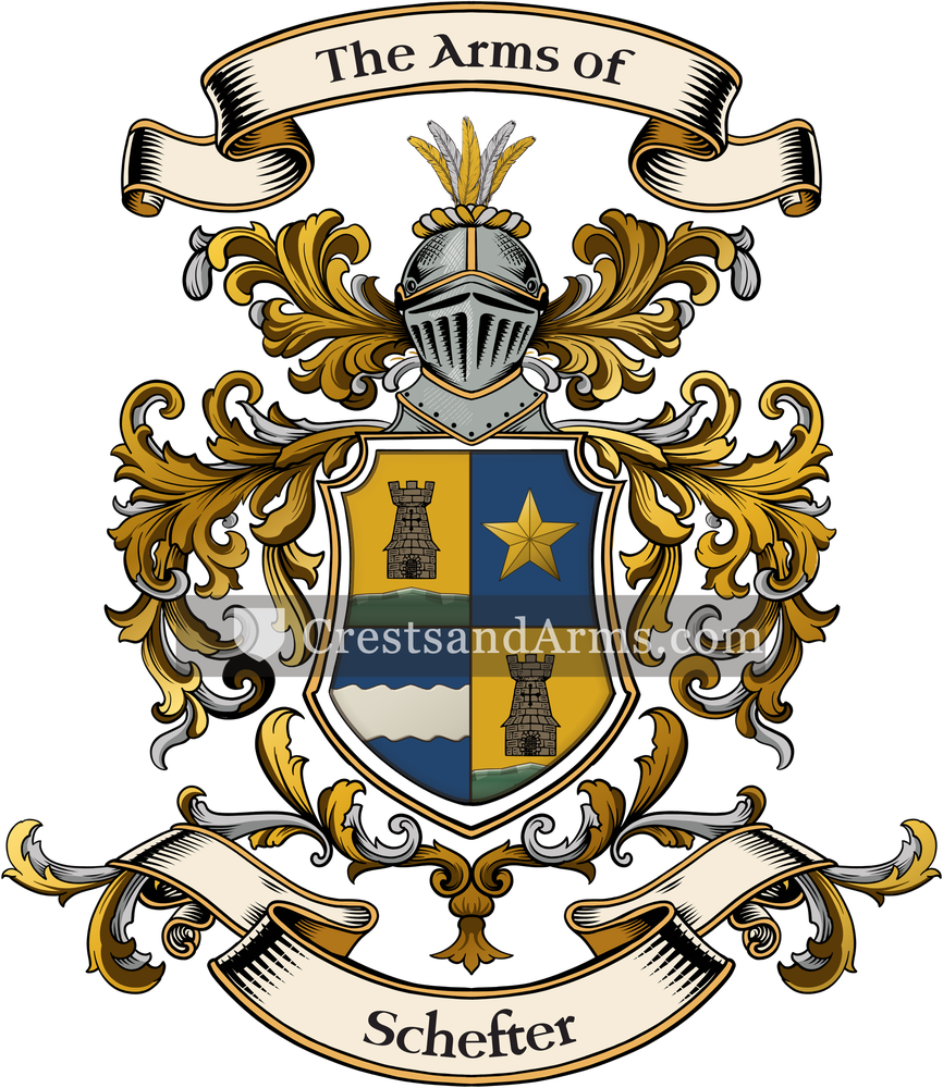 The Schefter coat of arms, drawn from the recorded blazon