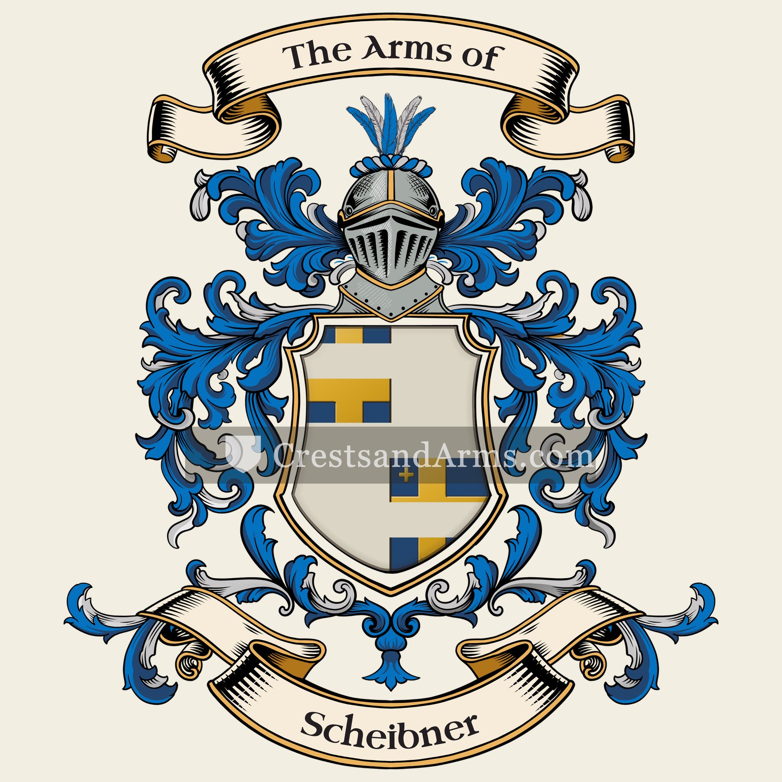 The Scheibner coat of arms, drawn from the recorded blazon