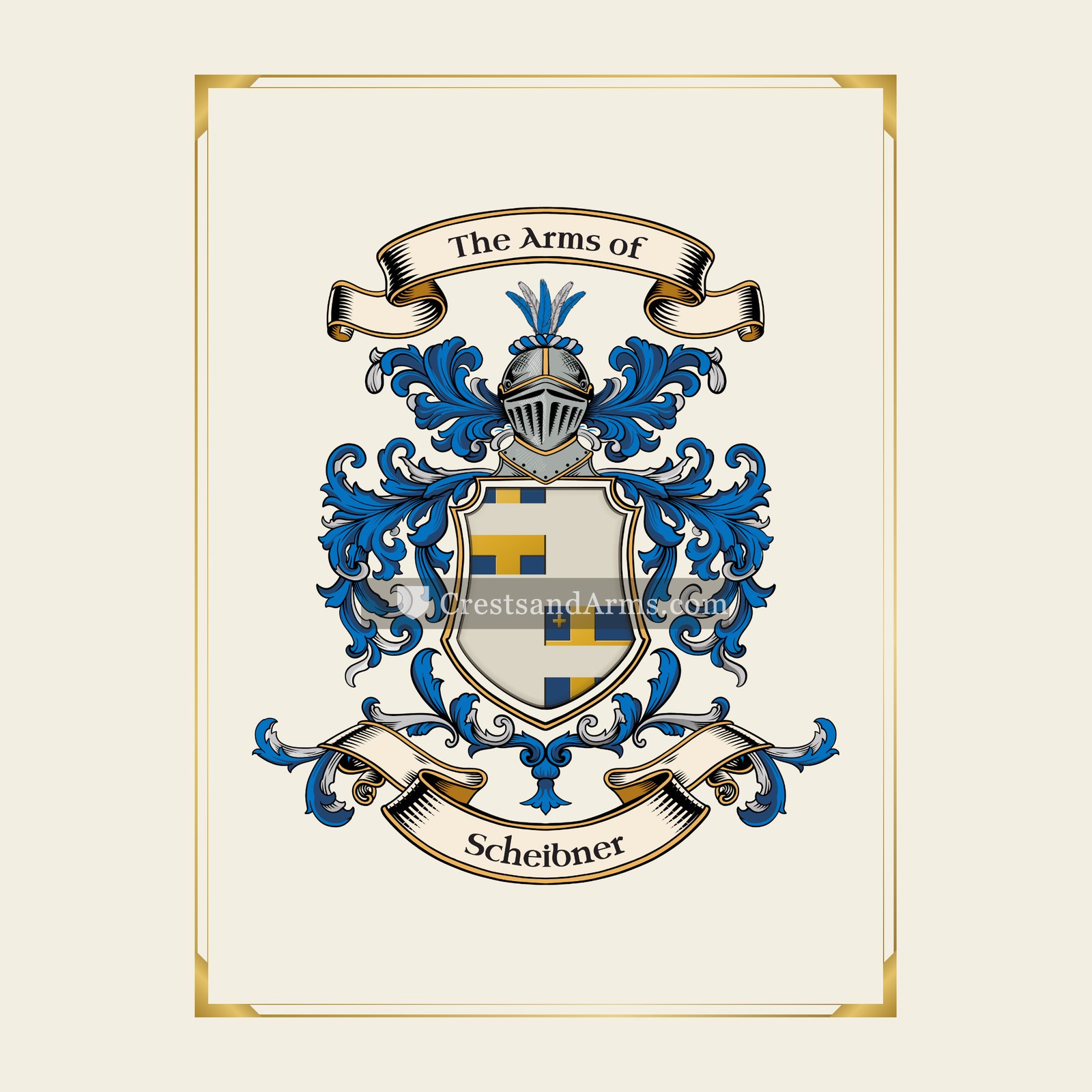 With gold border