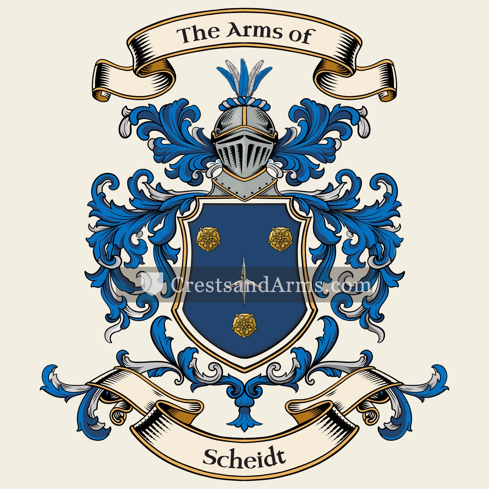 The Scheidt coat of arms, drawn from the recorded blazon