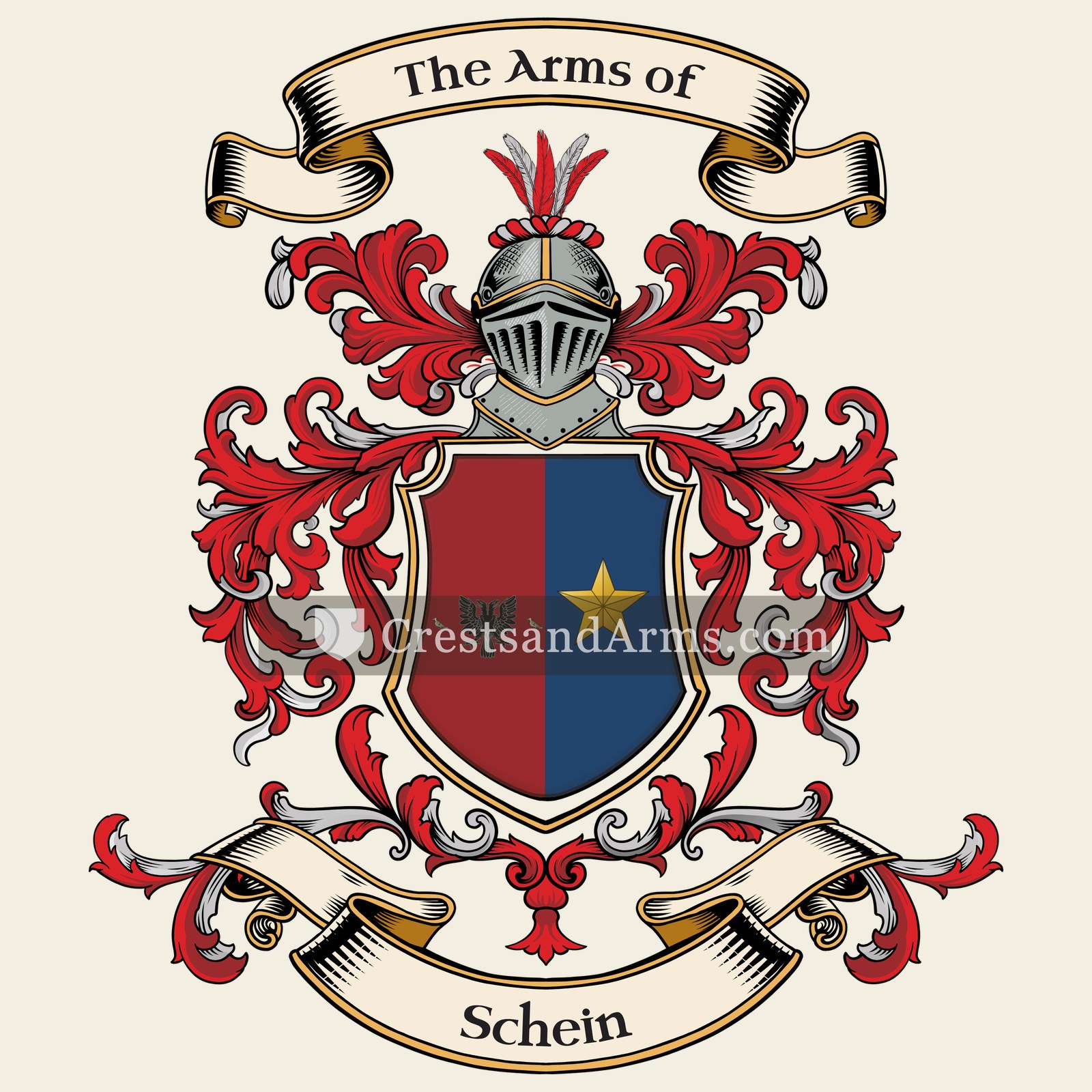 The Schein coat of arms, drawn from the recorded blazon
