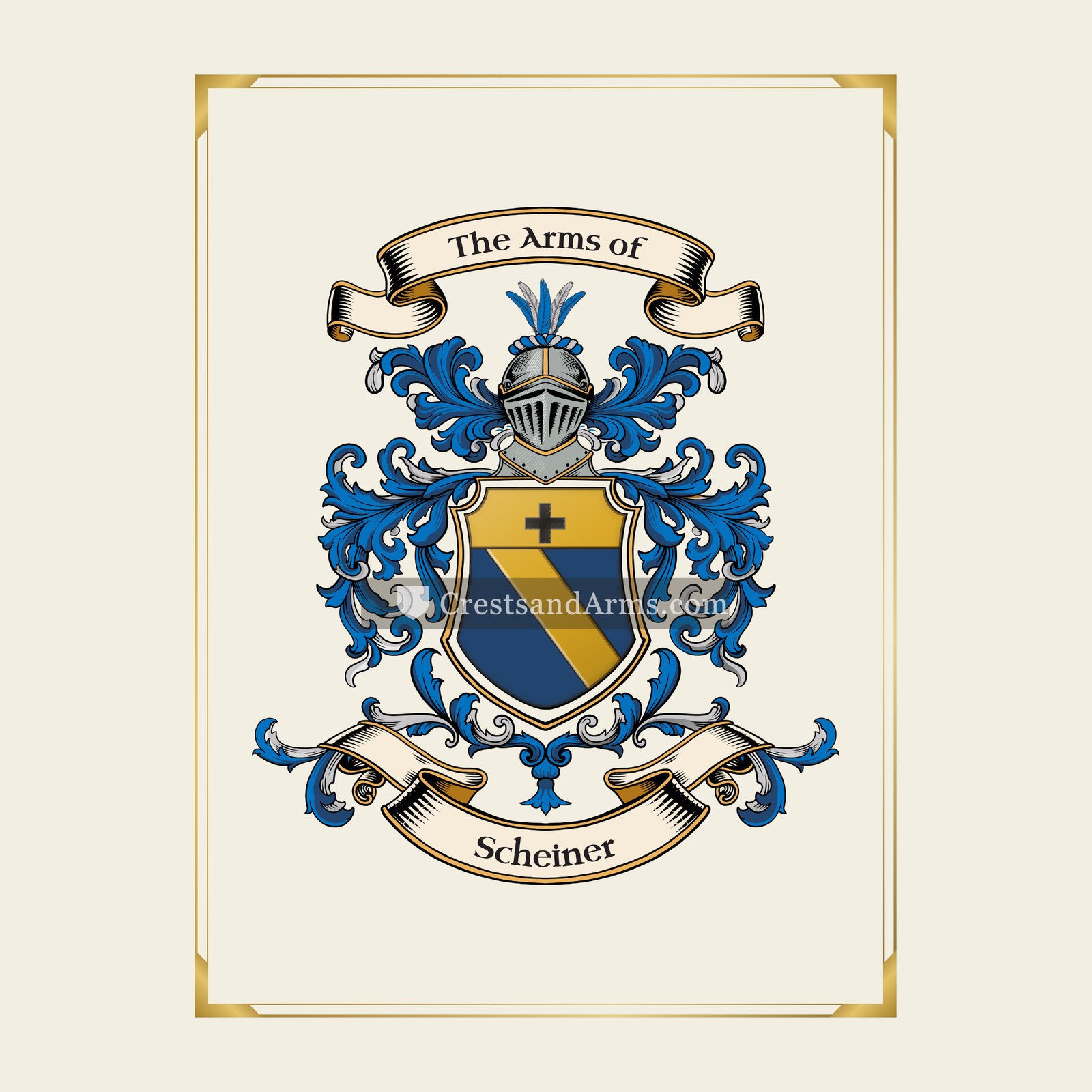 With gold border