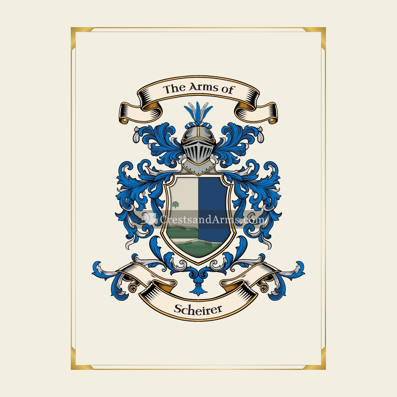 With gold border