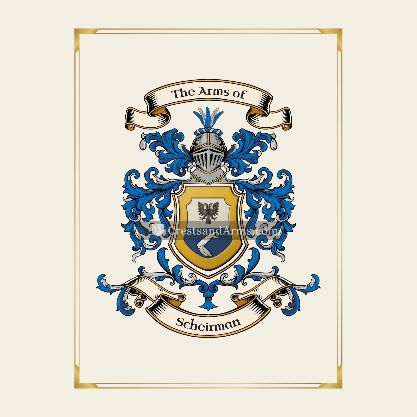 With gold border