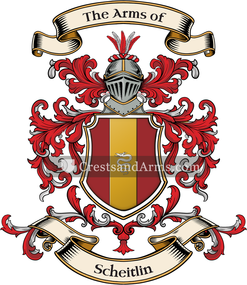 The Scheitlin coat of arms, drawn from the recorded blazon