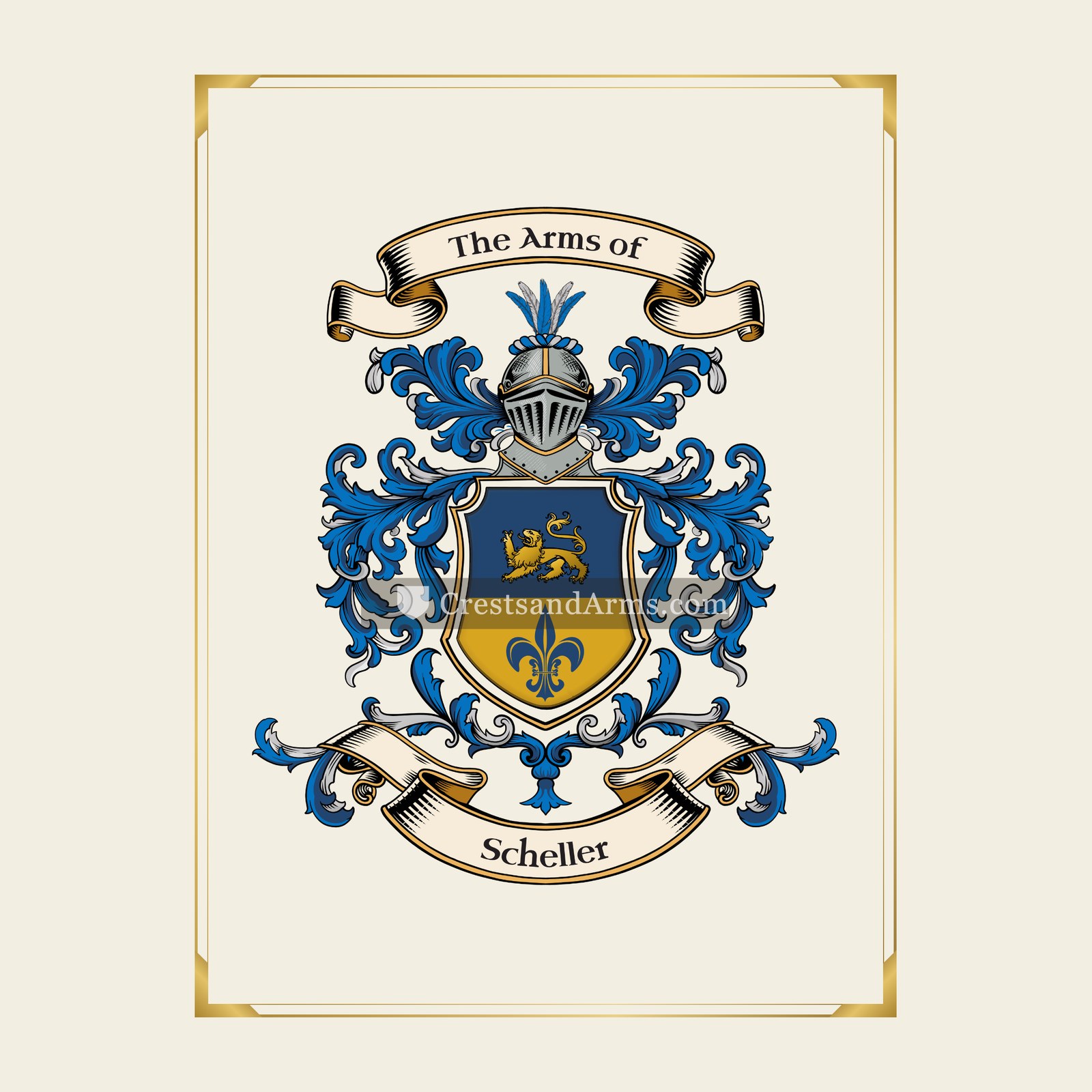With gold border