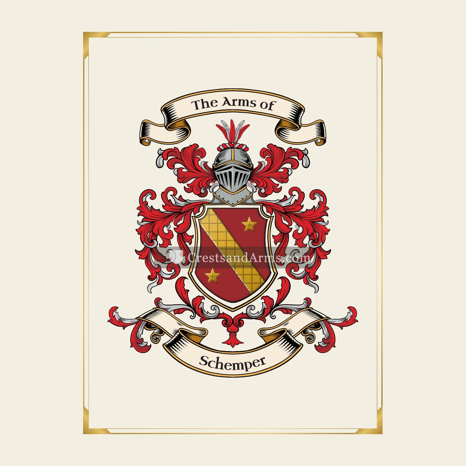 With gold border
