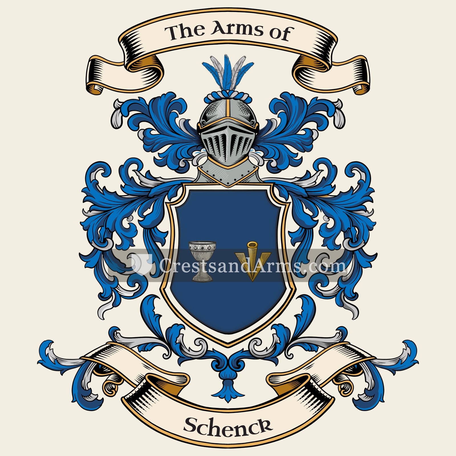 The Schenck coat of arms, drawn from the recorded blazon