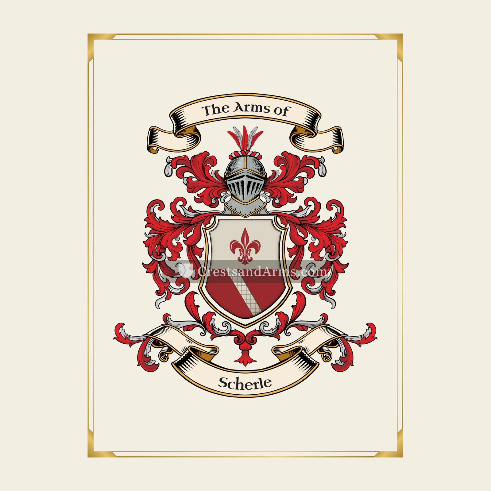 With gold border