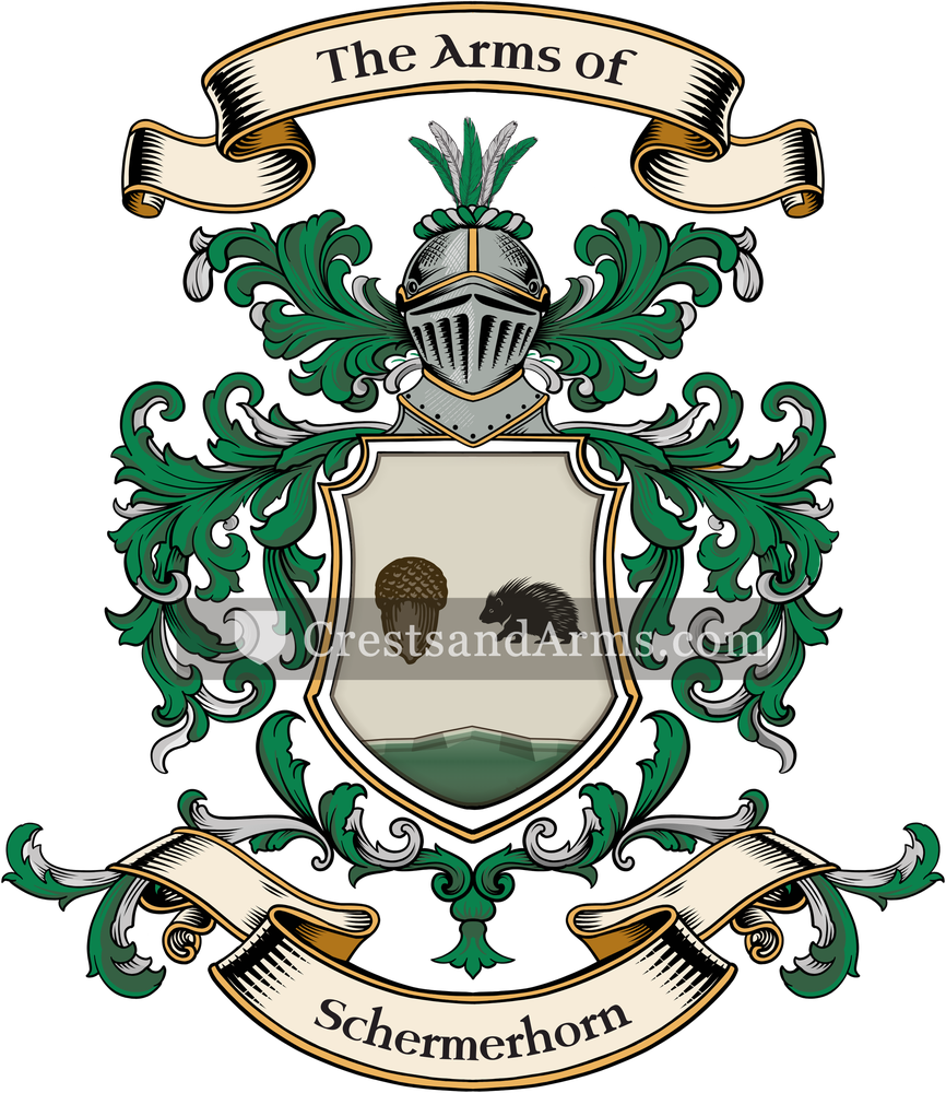 The Schermerhorn coat of arms, drawn from the recorded blazon