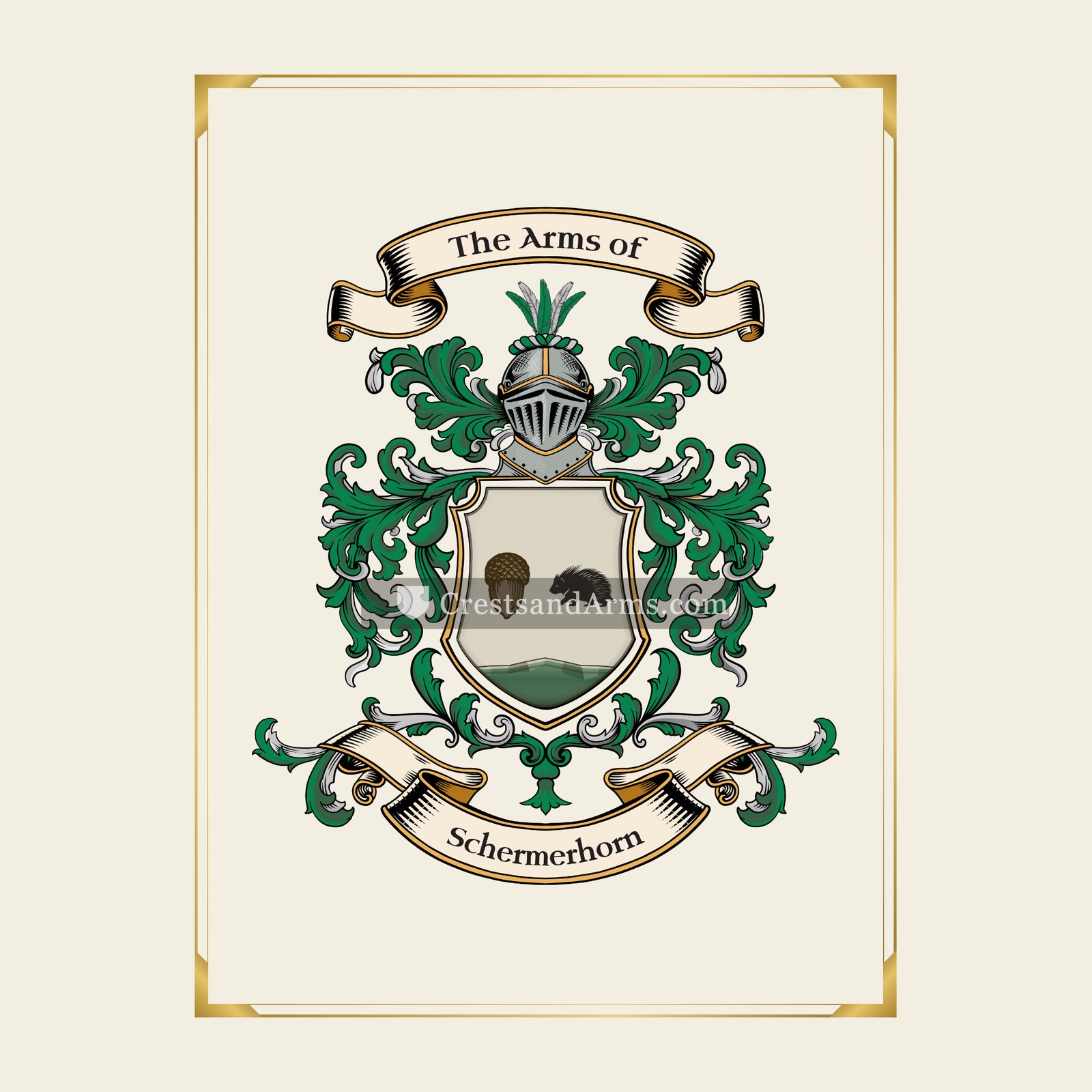 With gold border
