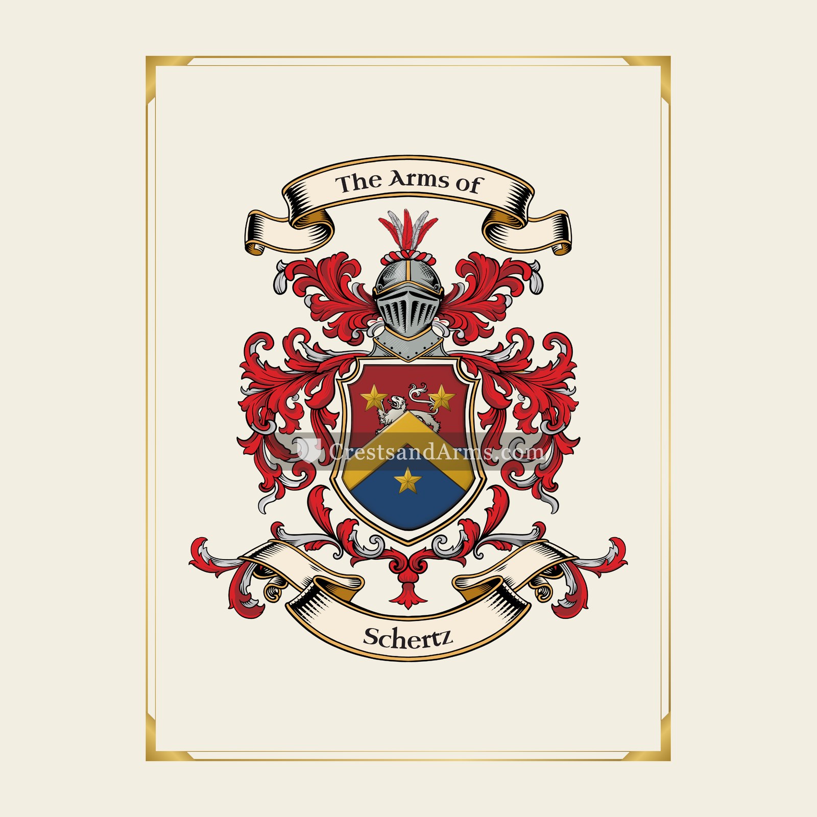 With gold border