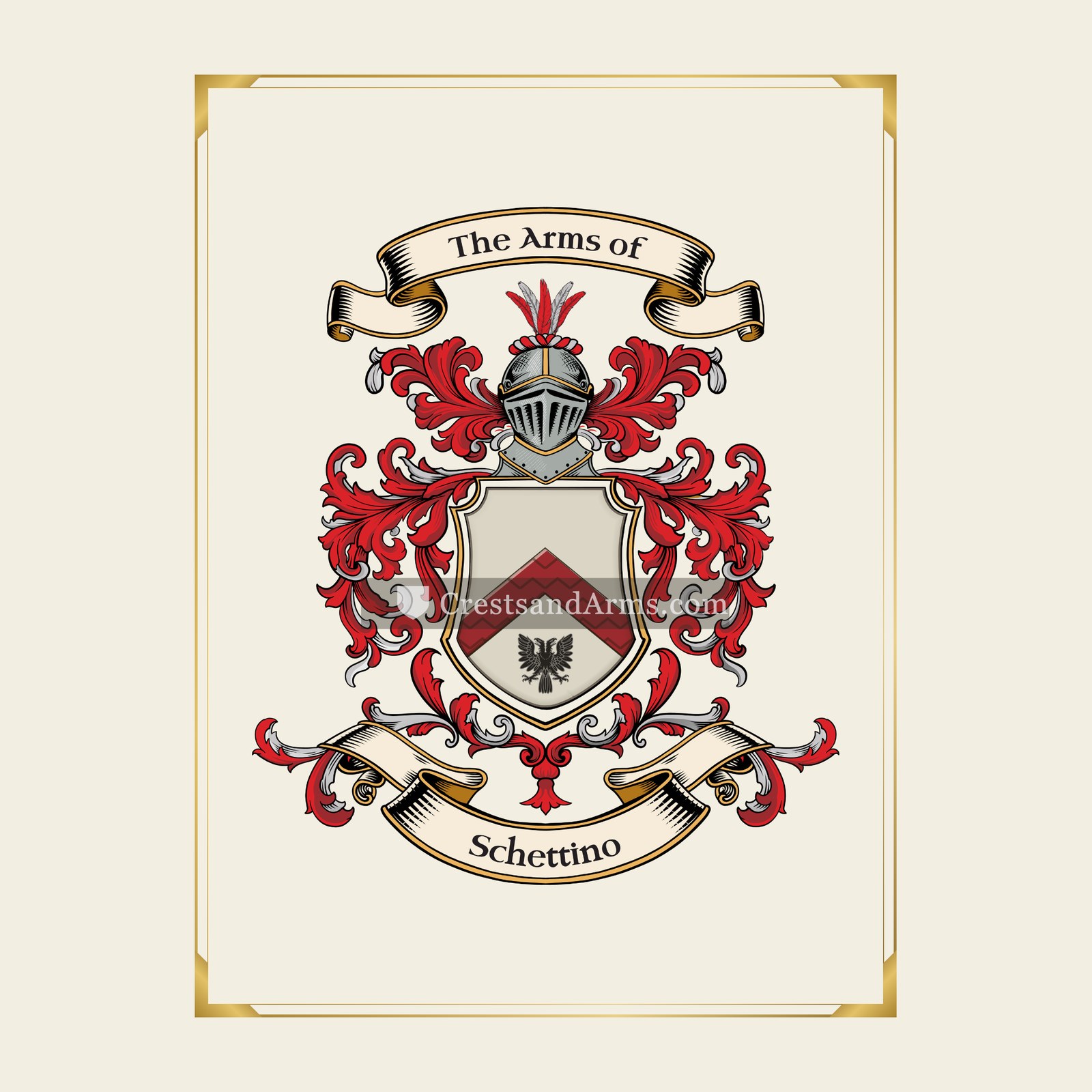 With gold border