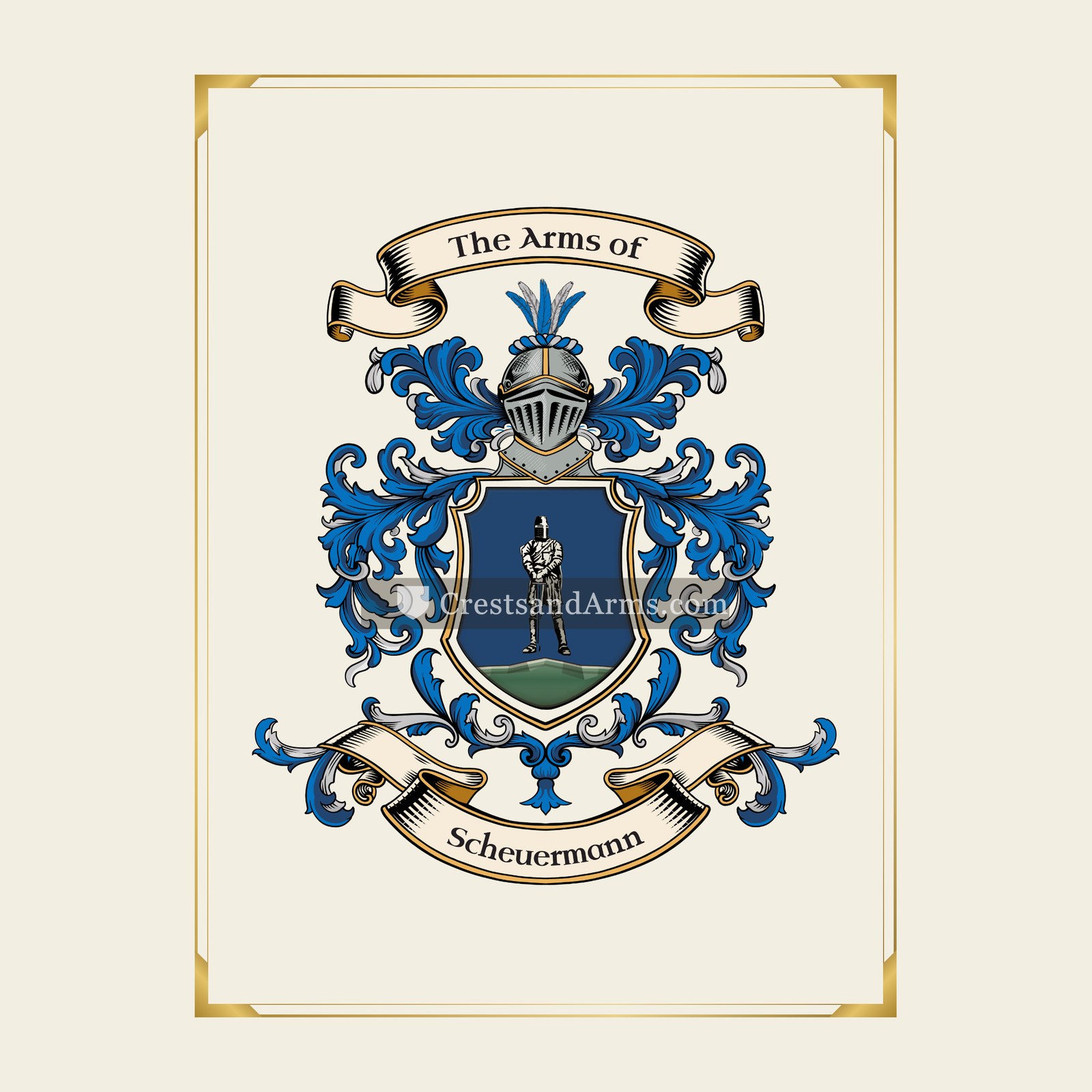 With gold border