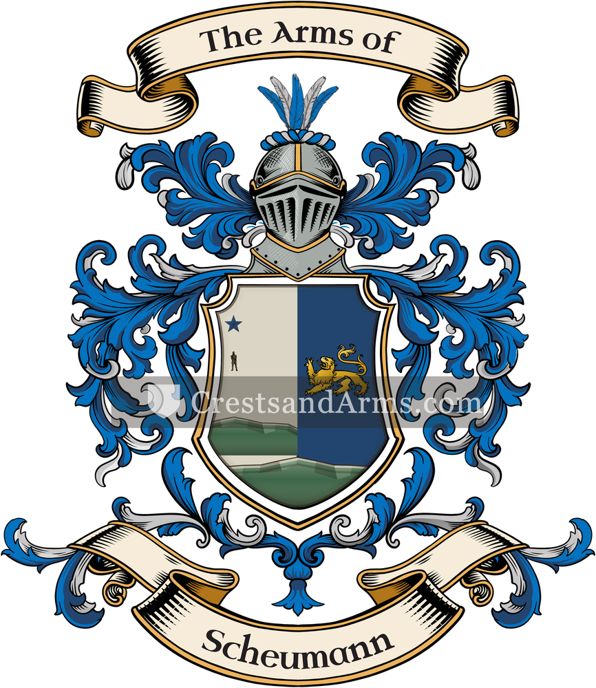 The Scheumann coat of arms, drawn from the recorded blazon