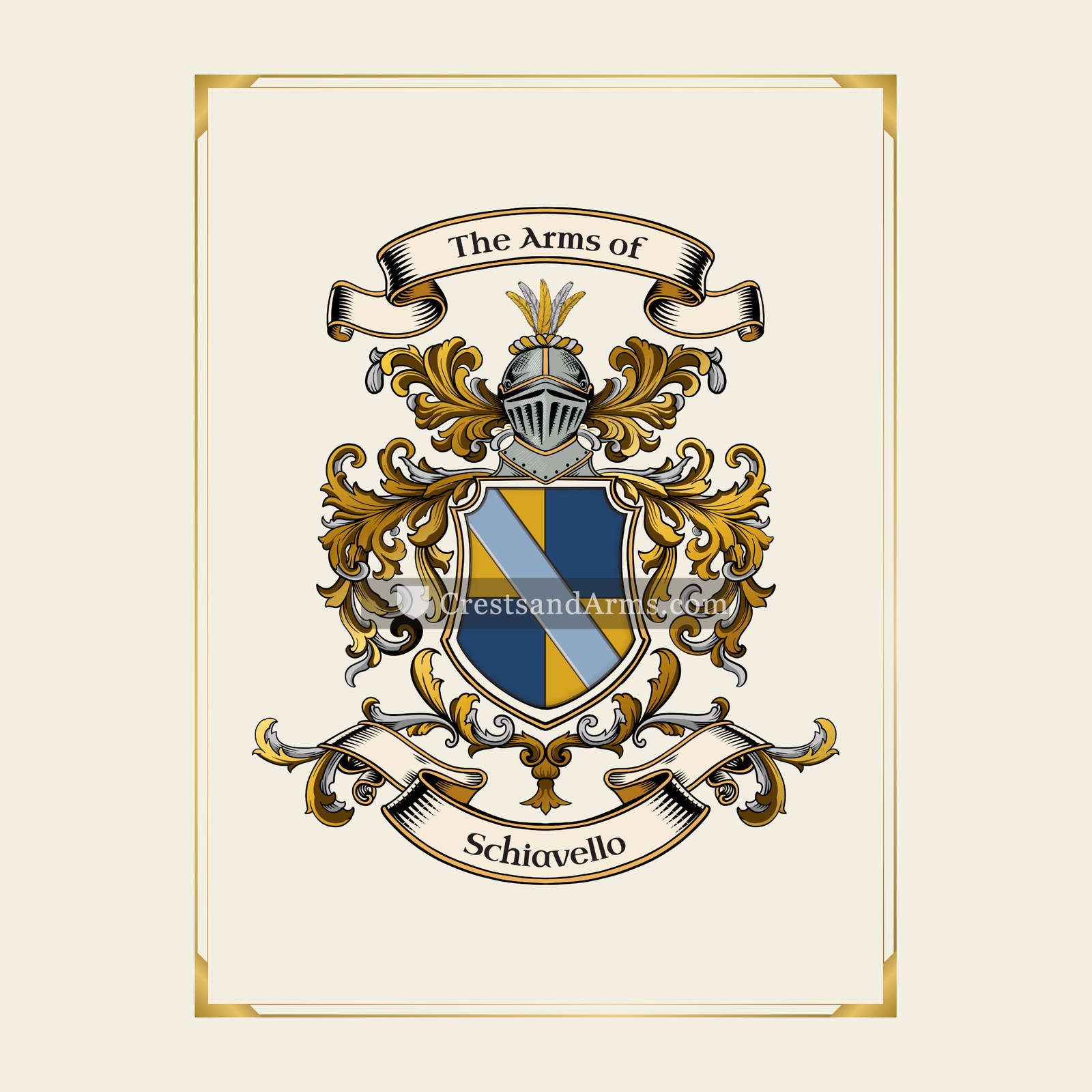 With gold border