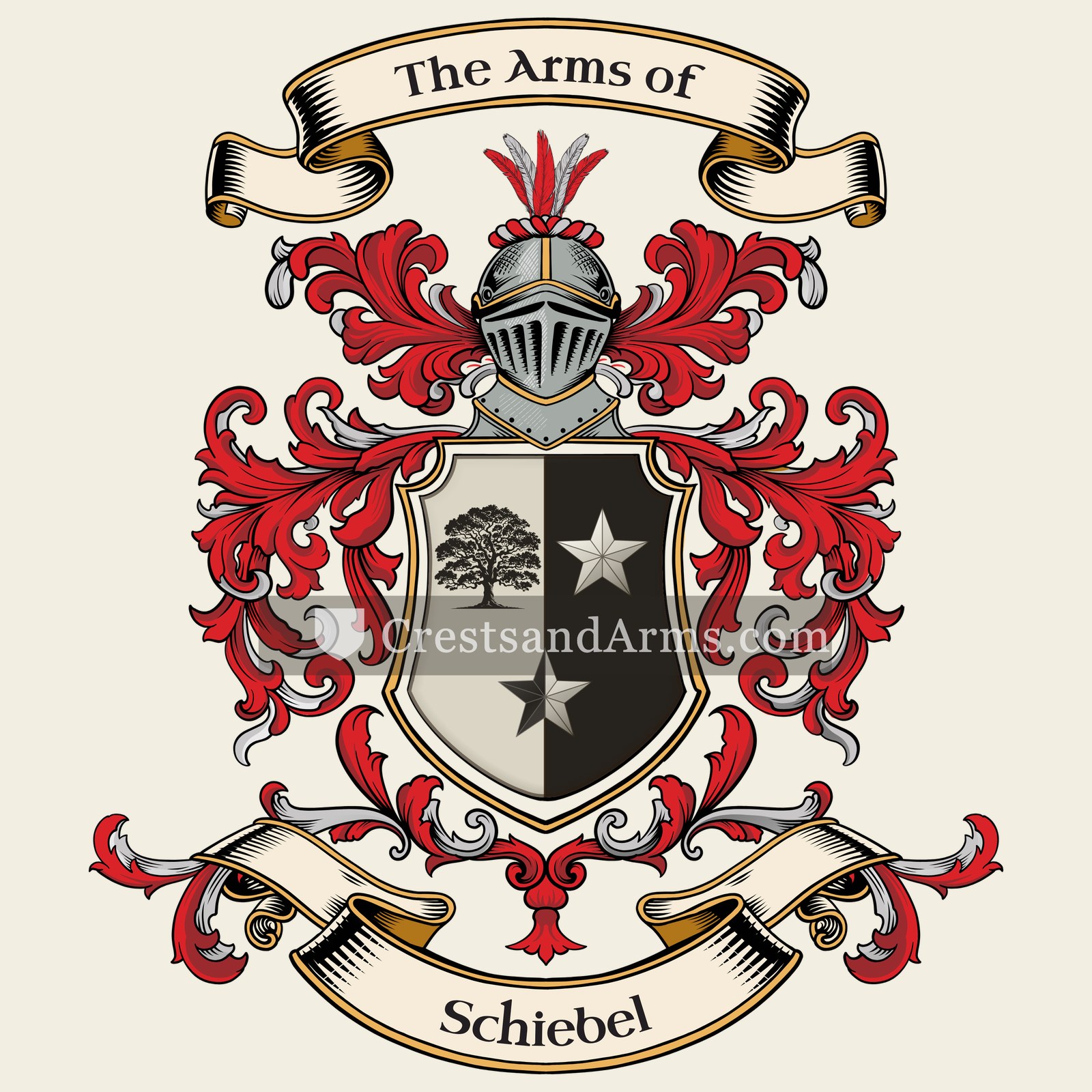 The Schiebel coat of arms, drawn from the recorded blazon