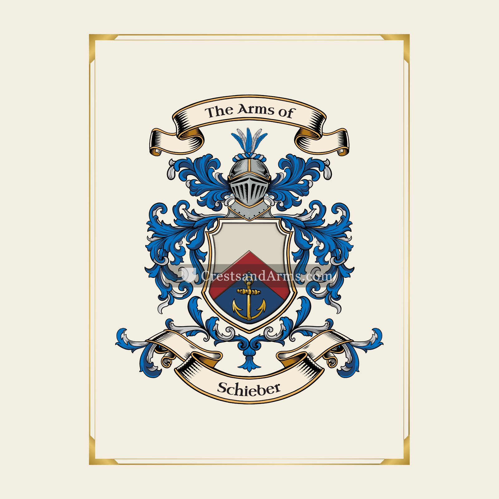 With gold border