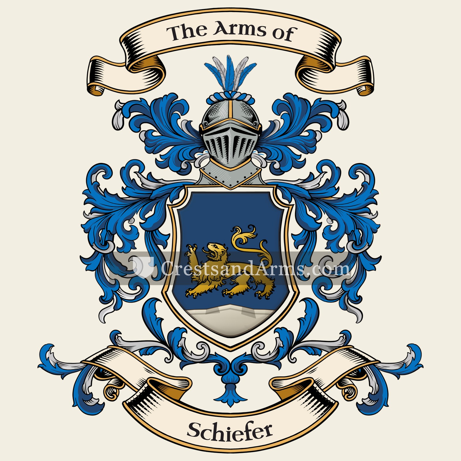 The Schiefer coat of arms, drawn from the recorded blazon