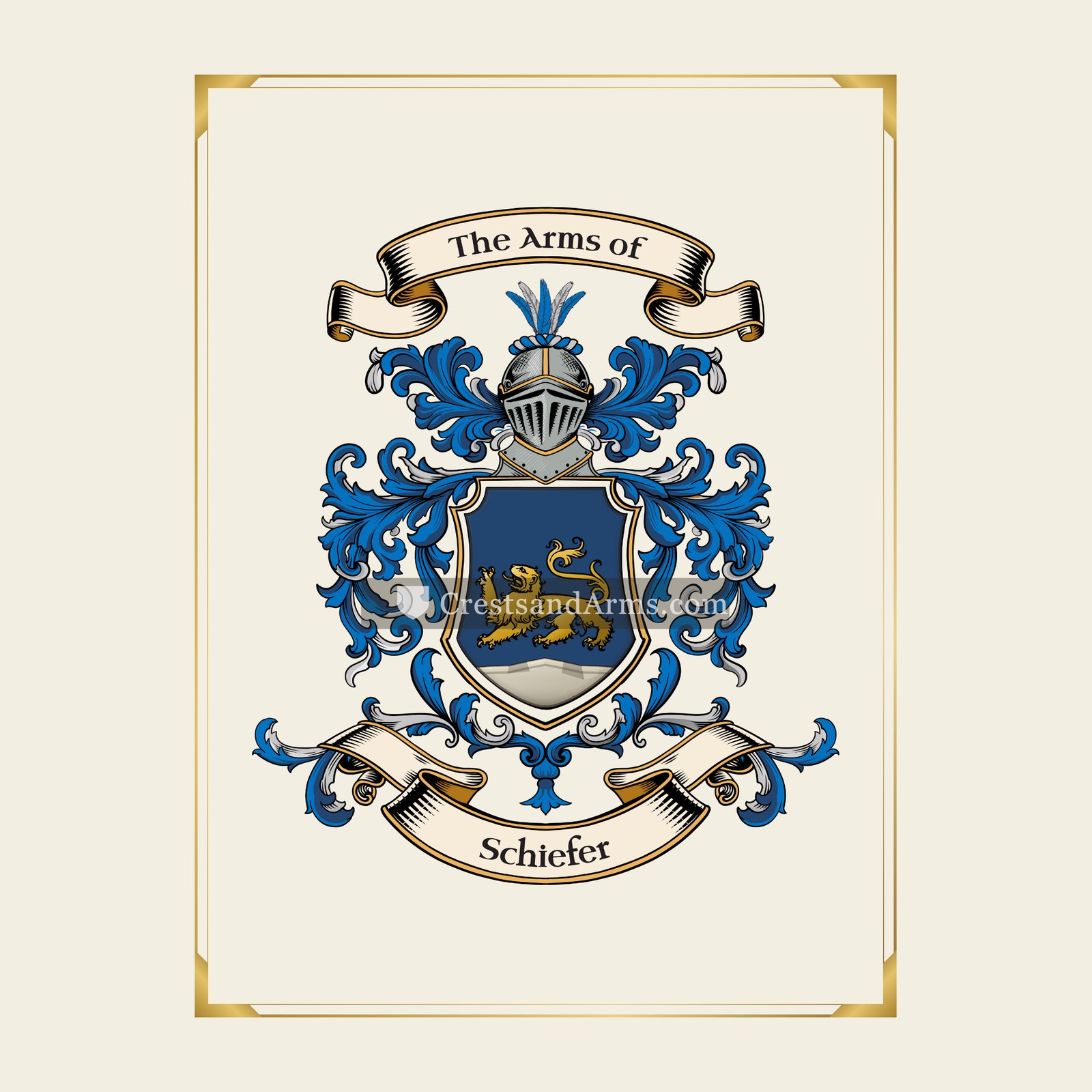 With gold border
