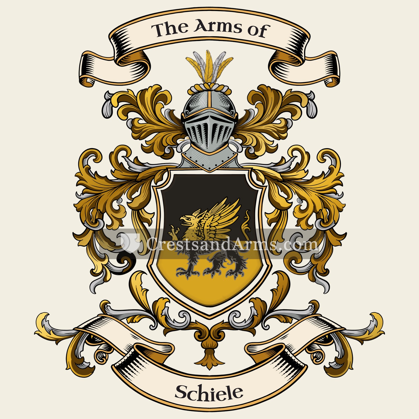 The Schiele coat of arms, drawn from the recorded blazon