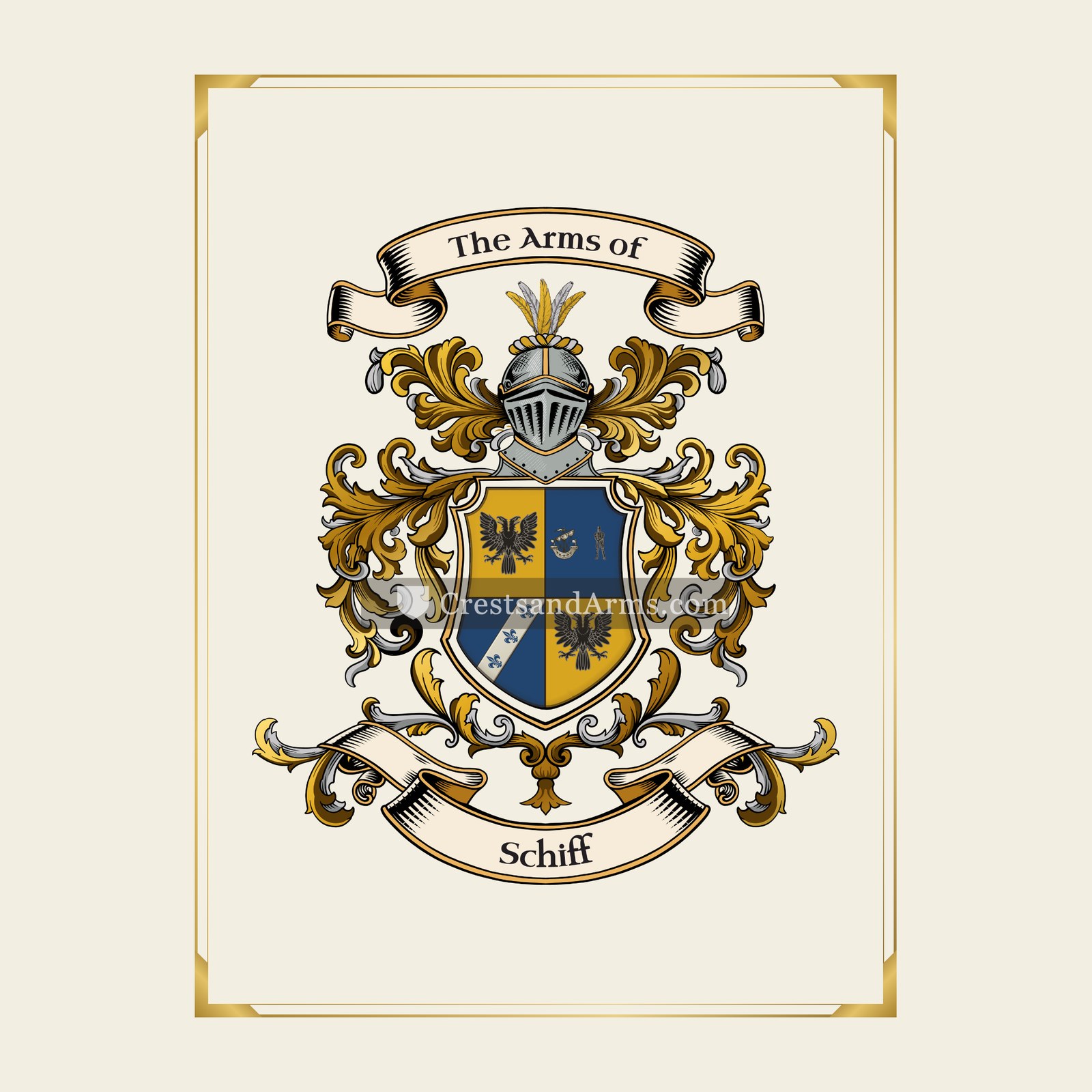 With gold border
