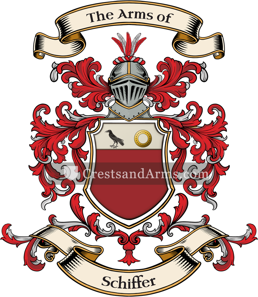 The Schiffer coat of arms, drawn from the recorded blazon