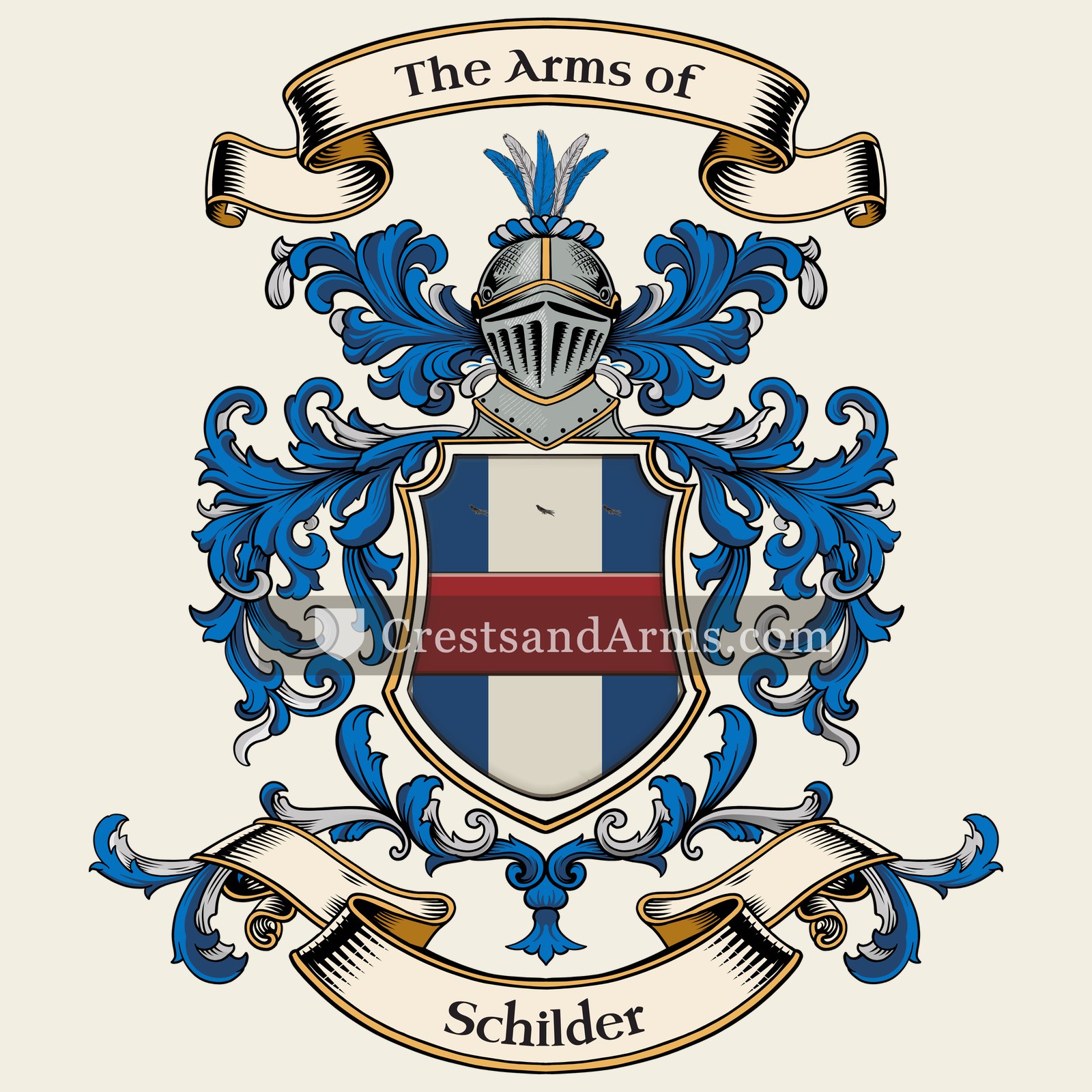 The Schilder coat of arms, drawn from the recorded blazon