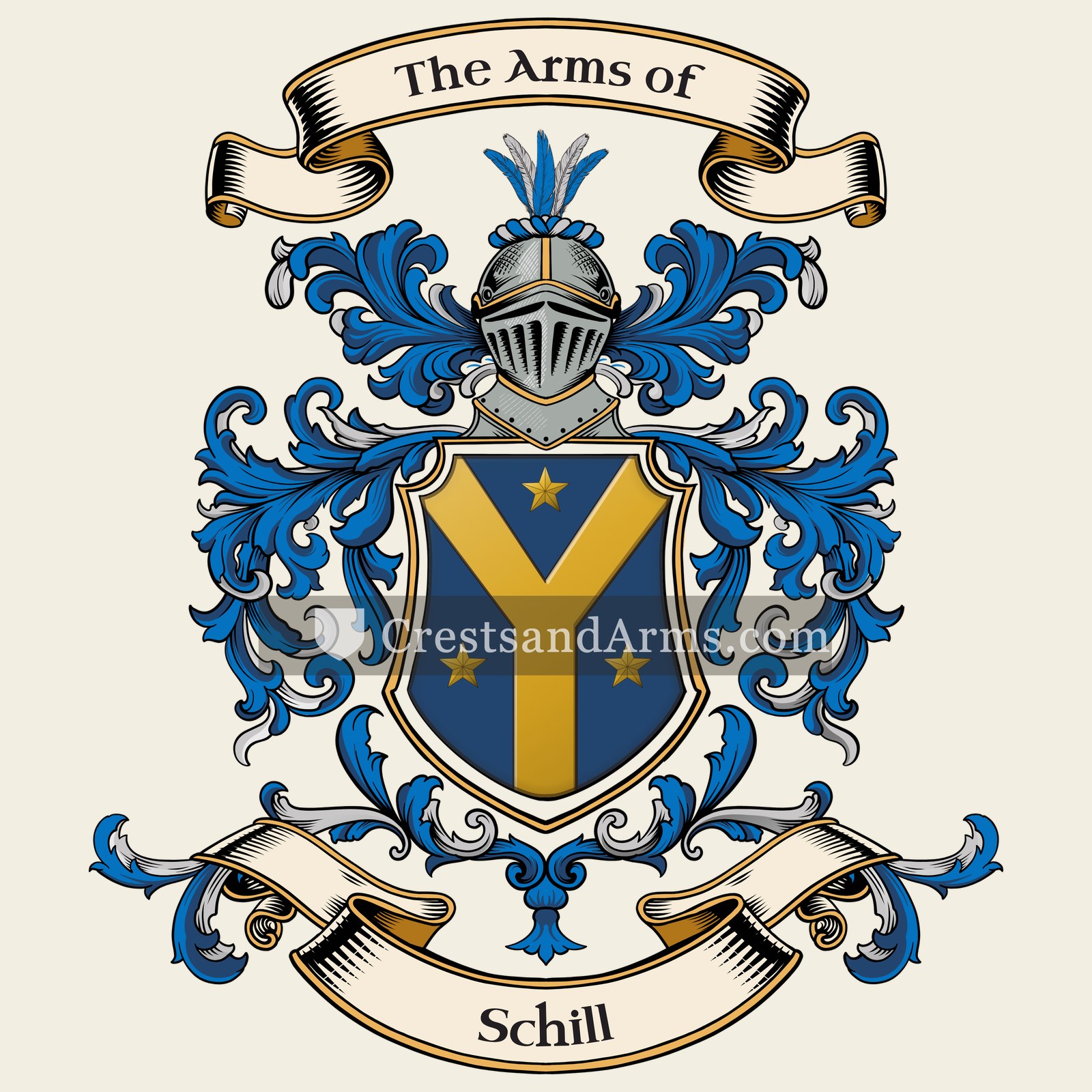 The Schill coat of arms, drawn from the recorded blazon